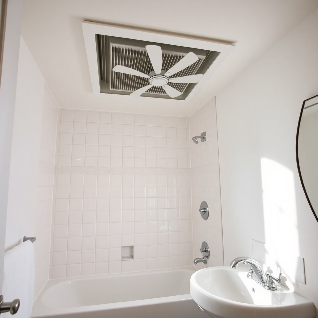 Bathroom water damage prevention showing ventilation, caulking, and fixture inspection