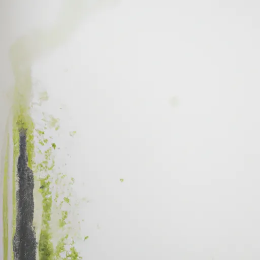 Black and green mold growing on wall after water damage