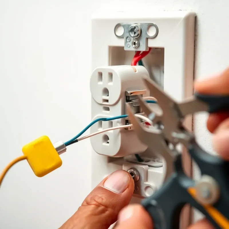 Step-by-step diagram showing proper wire connections to electrical outlet terminals
