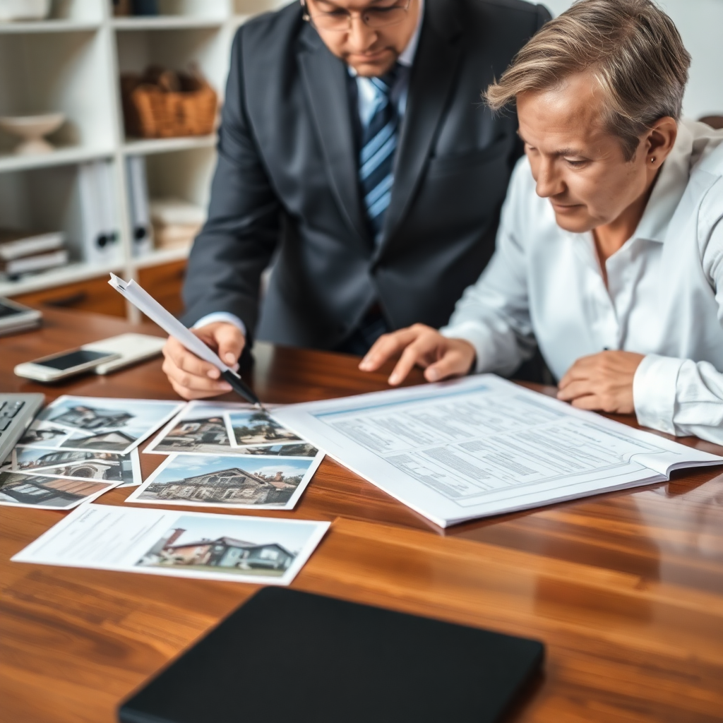 Professional public adjuster reviewing insurance claim settlement details