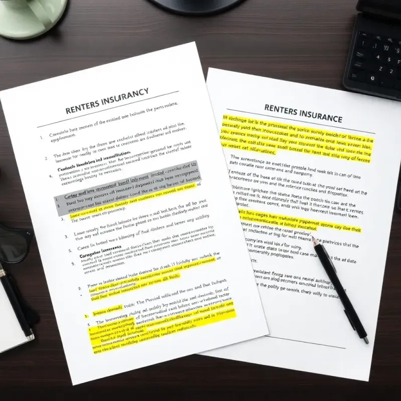 Renters policy coverage comparison chart
