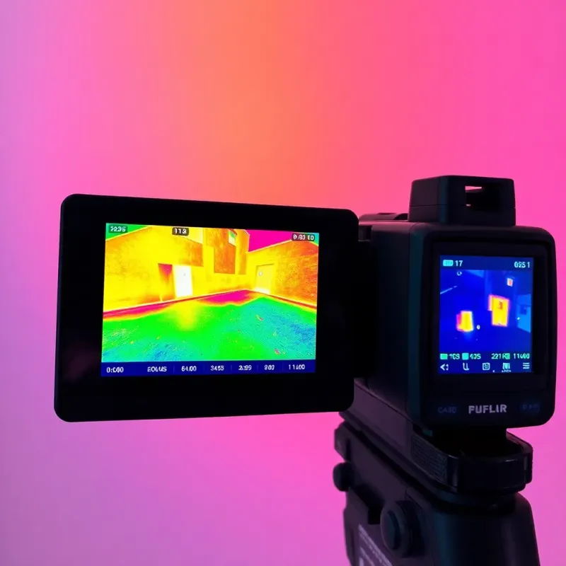 Thermal imaging showing hidden moisture behind walls and under flooring invisible to naked eye