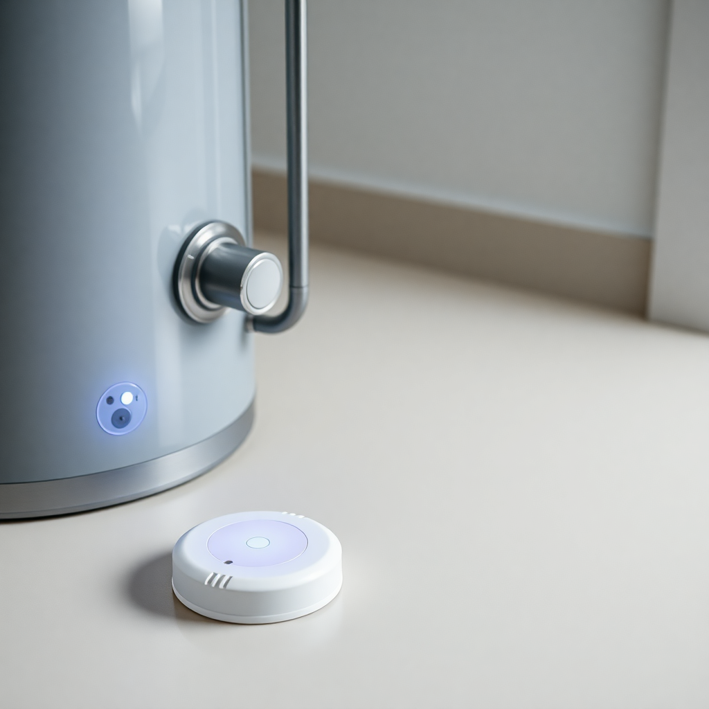 Recommended water leak detector placement points throughout a typical home