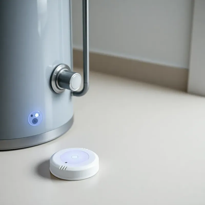 Recommended water leak detector placement points throughout a typical home